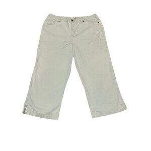 First Issue by LIZ CLAIBORNE Crop Capri Pants Mint Green Stretch Denim Size 12